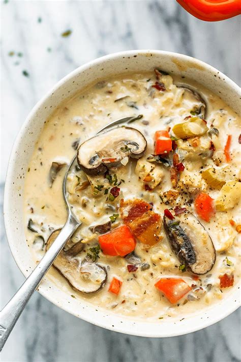 Crack Chicken wild Rice Soup Recipe with Mushroom and Bacon — Eatwell101