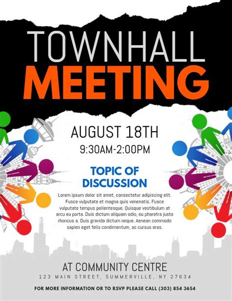 the town hall meeting flyer is shown