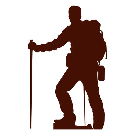 Mountaineering altitude climber silhouette - Transparent PNG & SVG vector file