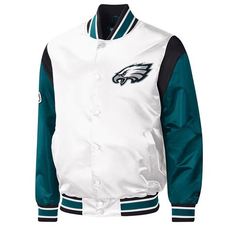 Starter Satin Philadelphia Eagles Throwback Warm Up Pitch Jacket ...