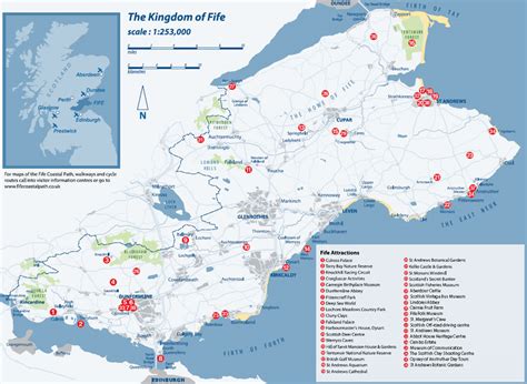 Easy To Read Map of Fife’s Tourist Attractions