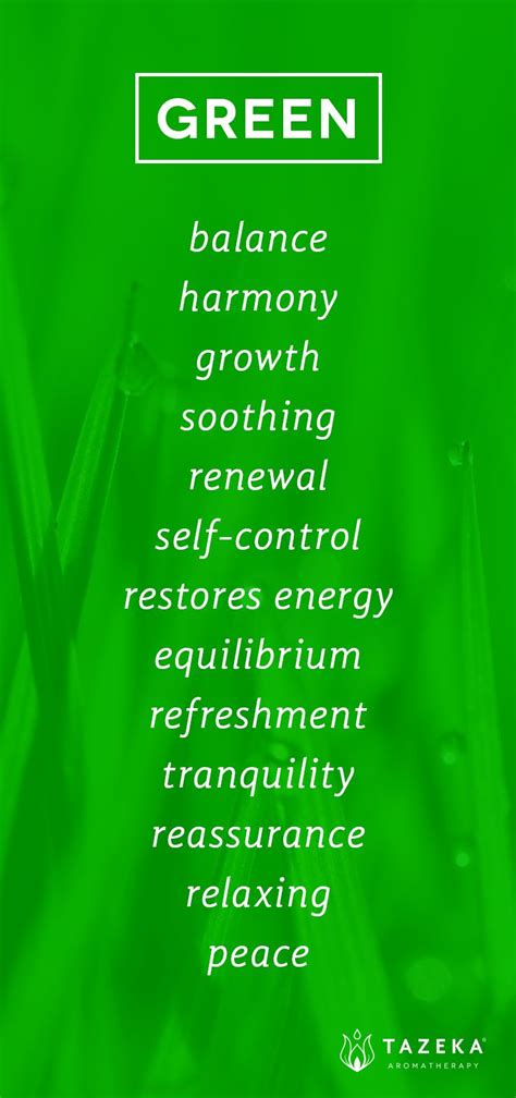 Green Color Psychology http://www.tazekaaromatherapy.com | Color Psychology: Green | Pinterest ...