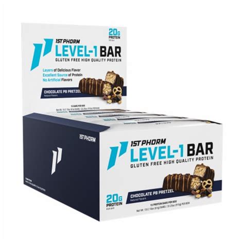 1st Phorm Level-1 Chocolate Peanut Butter Pretzel Protein Bars, 15 ct - Kroger