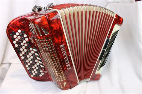 3200 Red Excelsior 606 Chromatic Button Accordion LMM C System 77 96 ...