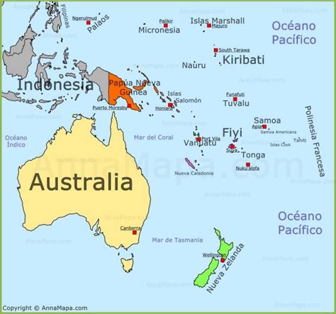 Mapa de Oceanía | Mapa de oceania, Mapa politico, Mapas