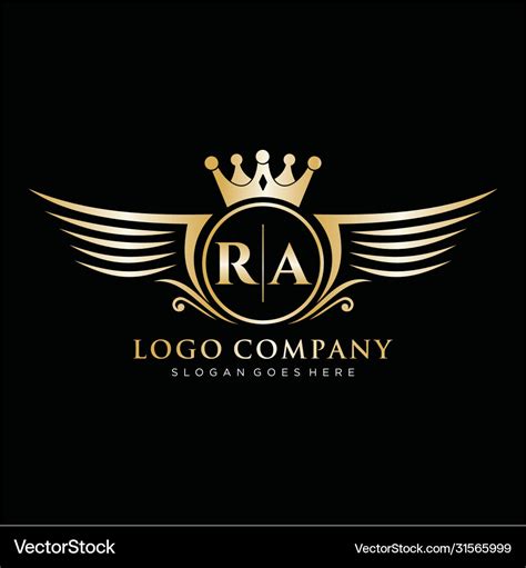 Ra letter initial with royal wing logo template Vector Image