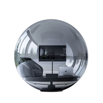 Lg Tv And A Laptop Inside A Large Transparent Glass Sphere, Transparent ...