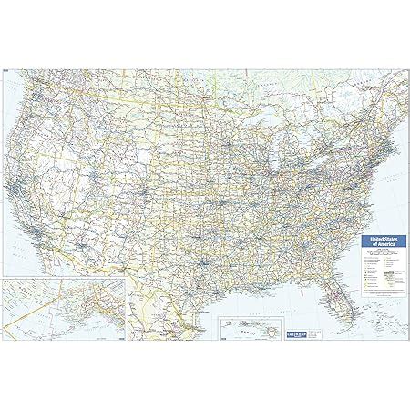 USA Wall Map - Large - 54" x 37.5" Laminated : Amazon.co.uk: Stationery & Office Supplies