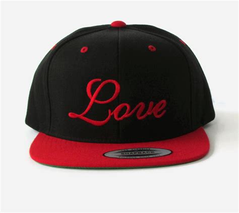 Custom Baseball Embroidered Snapback Hat Love