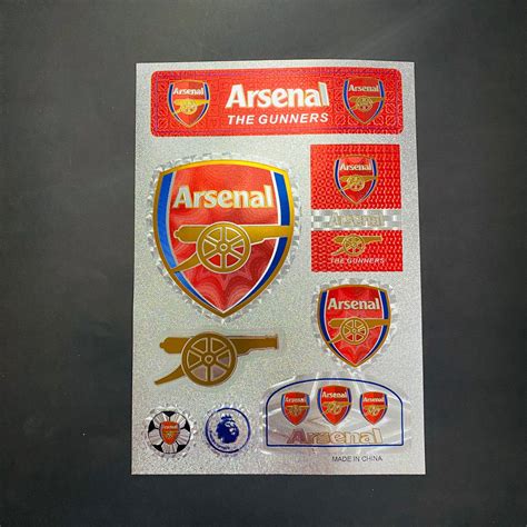 High Quality Arsenal Soccer ball Metallic look Stickers Sheet | Etsy