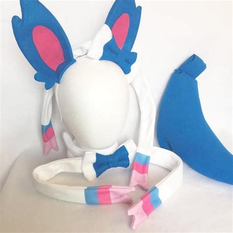 Shiny Sylveon Ears Bowtie Tail Sylveon Cosplay Ears Sylveon - Etsy in ...