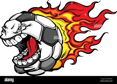 Flaming Soccer Ball Screaming Face Vector Cartoon Stock Vector Image & Art - Alamy