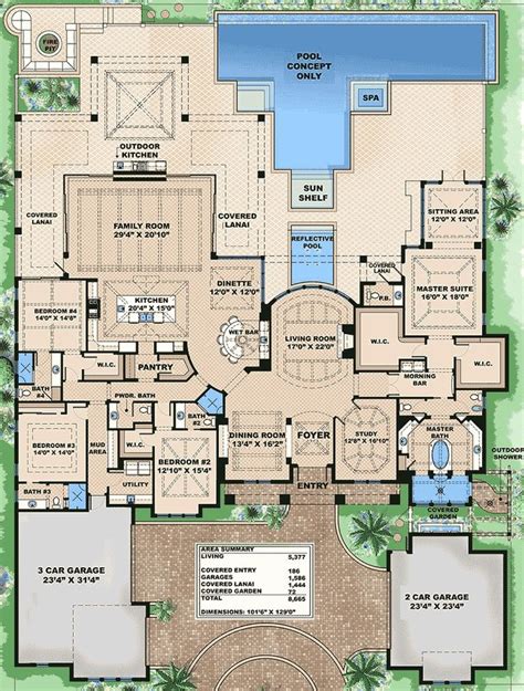 Plan 66322WE: Luxury Home Plan with Impressive Features | Home plans - 4BR + | Luxury house ...