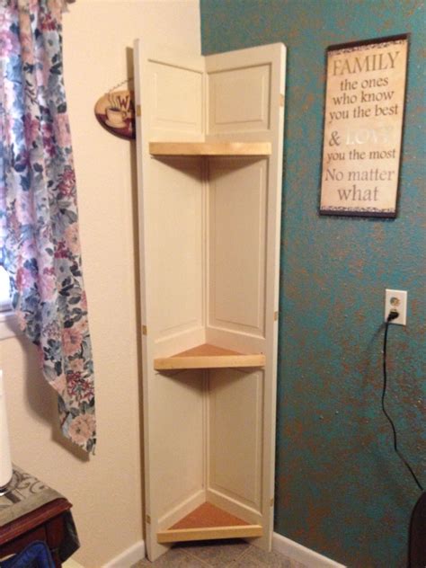 DIY Corner Shelf from Old Trifold Door