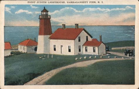 Point Judith Lighthouse Narragansett Pier, RI Postcard