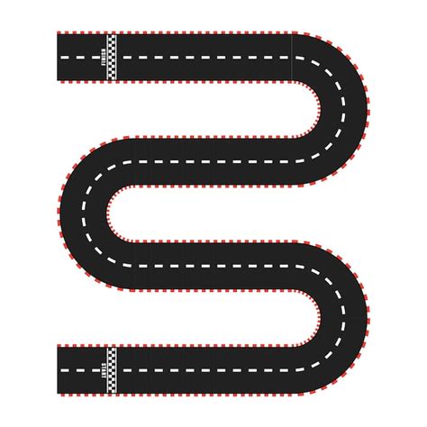 Premium Vector | Race track road set with start and finish line. top view. vector illustration