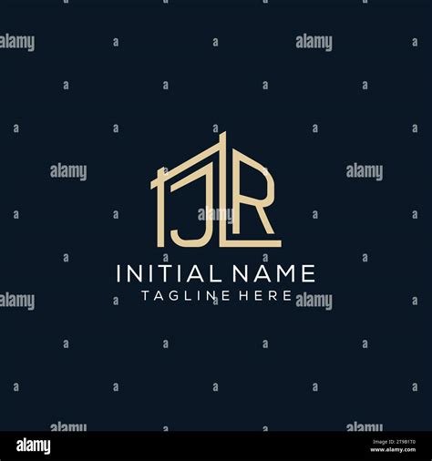 Initial JR logo, clean and modern architectural and construction logo ...