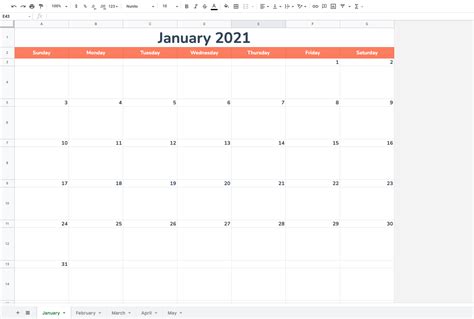 Google Docs Monthly Calendar Template 2025 - Saba Willyt