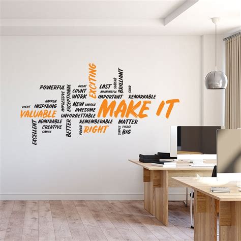 Make It Wall Decal Motivational Art Office Wall Art Office | Etsy ...