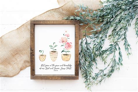 Grow in Grace Bible Verse Printable Bible Verse Wall Art - Etsy