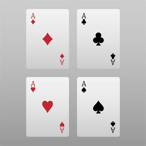 Four aces poker card isolated on grey background, vector illustration ...