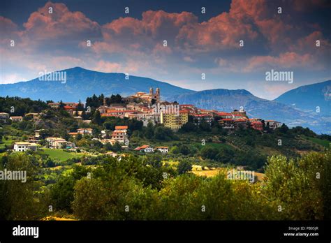 San Valentino in Abruzzo Citeriore, Italy, with Gran Sasso National ...