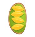 Whole egg avocado toast icon cartoon Royalty Free Vector