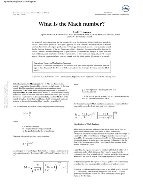 (PDF) What Is the Mach number?