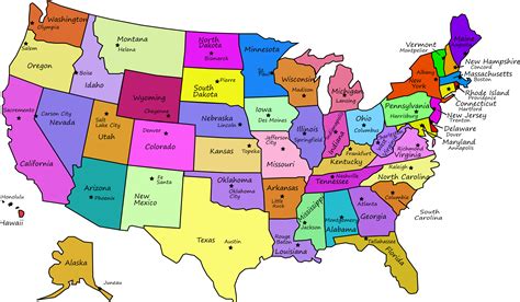 Map Of Usa With State Names And Capitals - Los Angeles County Assessor Map