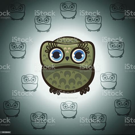 Cartoon Green Owl Stock Illustration - Download Image Now - Animal, Bird, Blue - iStock