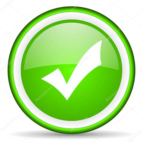 Accept green glossy icon on white background — Stock Photo © alexwhite ...