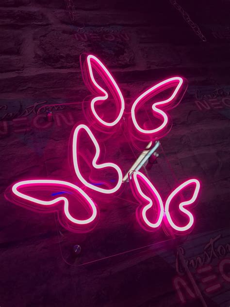 Butterfly Neon sign 3D neon lights neon pink lamp for | Etsy