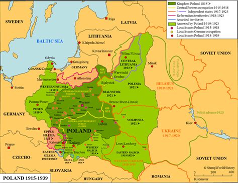 Poland 1915-1939 | Poland, Ancient world maps, Map