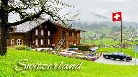 Rainy Walk in Switzerland Countryside ! Grindelwald _ Most Beautiful ...