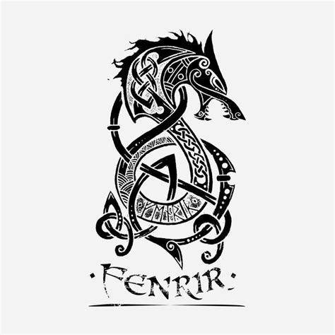 Black Fenrir Wolf | Nordic tattoo, Norse tattoo, Scandinavian tattoo