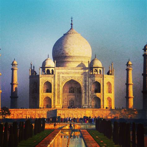 Taj Mahal at sunrise (India) | Taj mahal, Taj mahal india, Usa travel ...