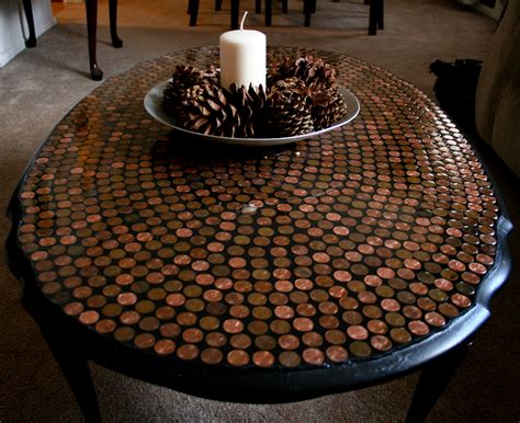 DIY Penny Tiled Table