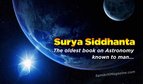 Surya Siddhanta: The oldest book known to Man on Astronomy – Sanskriti ...