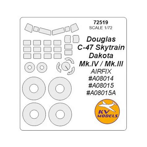 1/72 DOUGLAS C-47 Skytrain/Dakota IV/III Masking for Airfix #08014 08015 08015A $5.25 - PicClick