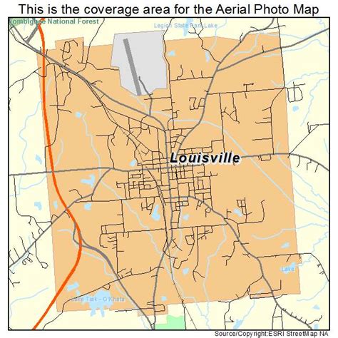 Aerial Photography Map of Louisville, MS Mississippi