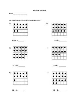 Double Ten Frames Subtraction by Robin Ramik | TPT