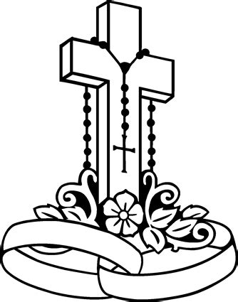 Cross With Flower Drawings - ClipArt Best