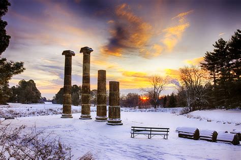 Pillars in Pioneer Park, Lincoln NE at Sunrise | Scenic views ...