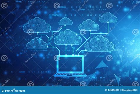 2d Illustration of Cloud Computing, Cloud Computing Concept Stock ...