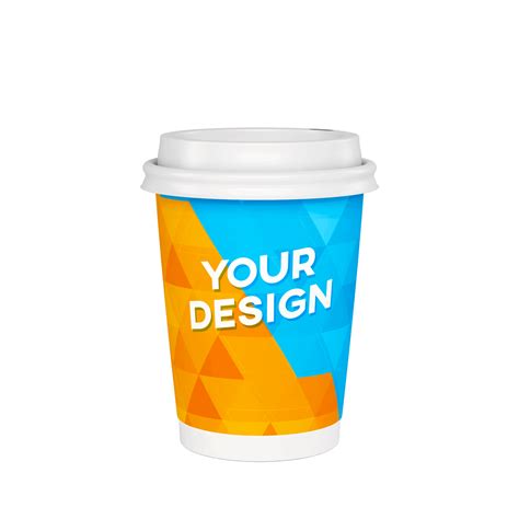 Medium 360ml (12oz) Custom Printed Coffee Cups With Lids