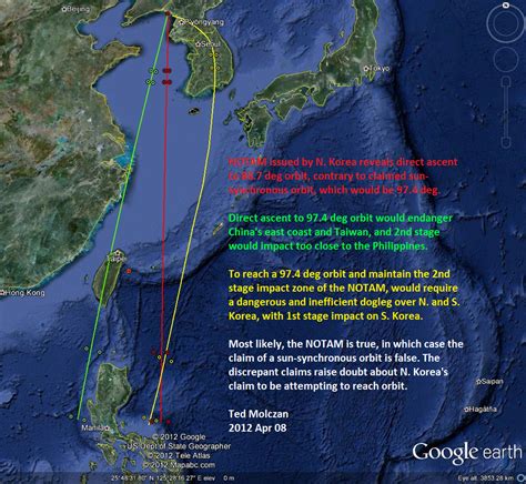 Where is North Korea's satellite heading?