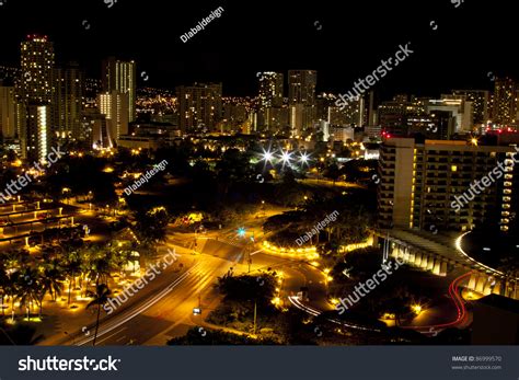 Honolulu Skyline Night Hdr Stock Photo 86999570 - Shutterstock