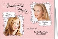 Graduation Party Invitations for Twins from Greeting Card Universe