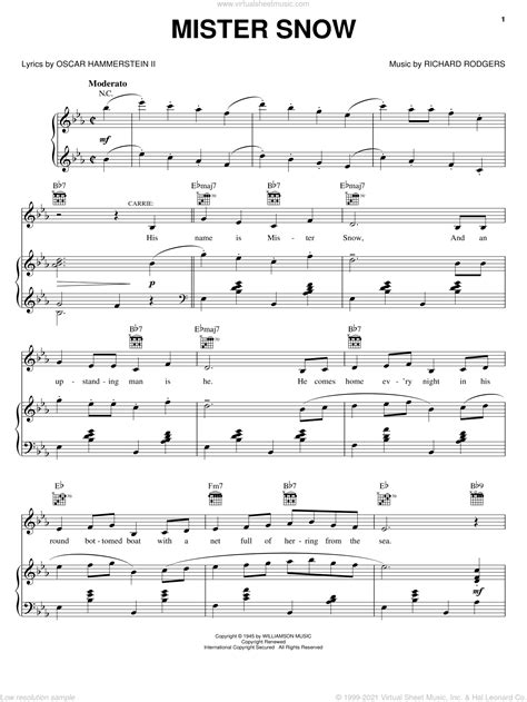 Mister Snow sheet music for voice, piano or guitar (PDF)