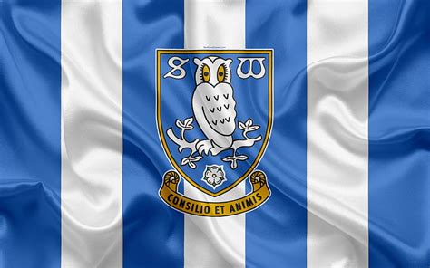 Sheffield Wednesday FC, silk flag, emblem, logo Sheffield, England ...